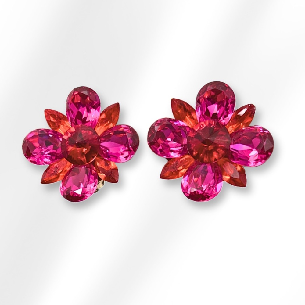 Party! Vintage Nelly for Nordstrom & faceted crystal gems. Holiday Glam Earrings